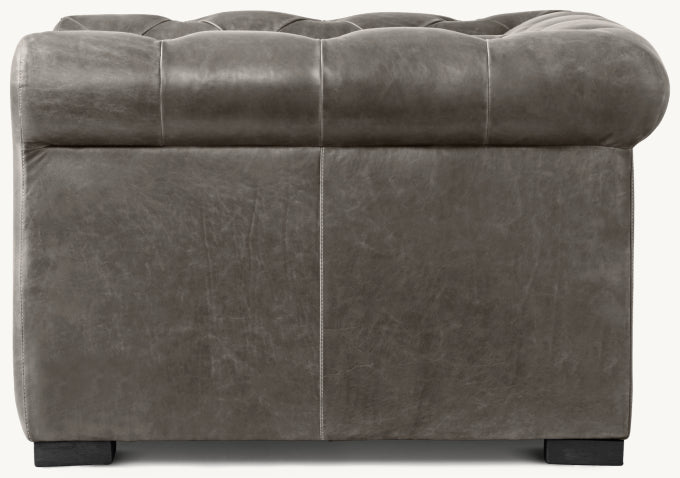 Modena Chesterfield Leather Chair With Tufted Cushion