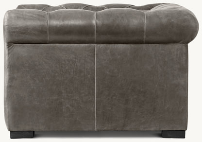 Modena Chesterfield Leather Chair With Tufted Cushion