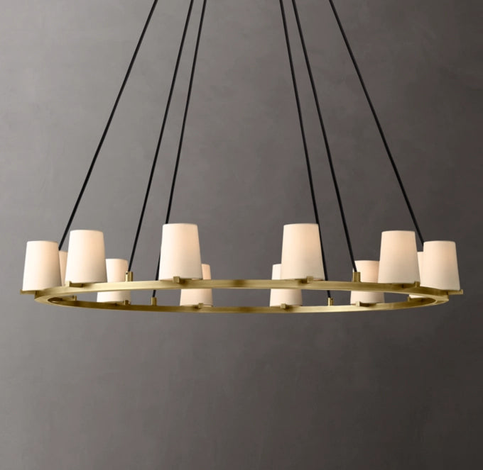 Pauillac Fabric Shade Round Chandelier 48"