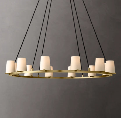 Pauillac Fabric Shade Round Chandelier 48"