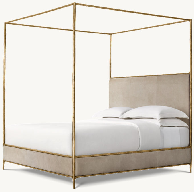 Thaddeus Leather Canopy Bed
