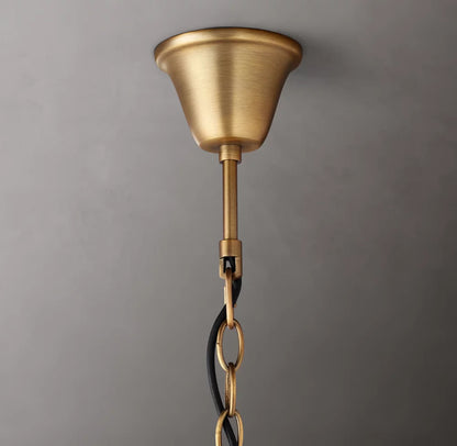 19th C. Rococo Iron & Crystal Round Chandelier 33"