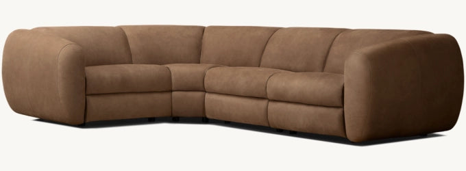 Monceau Recliner Modular Leather 4-Piece L-Sectional