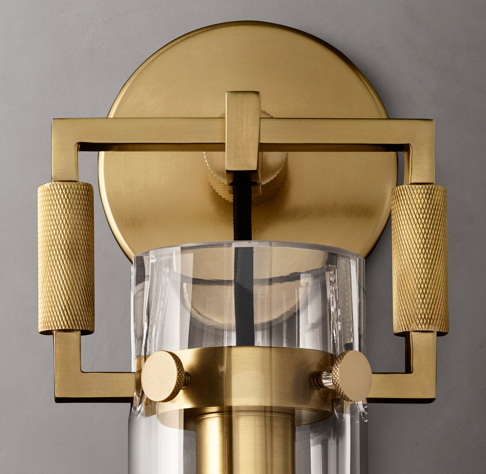 Machinist Glass Cylinder Sconce 12"