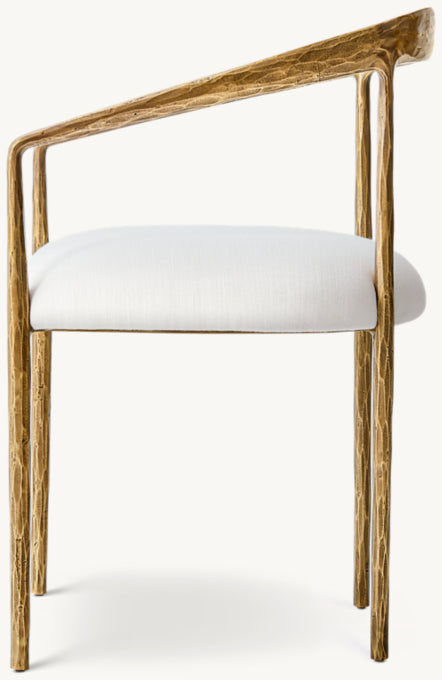 Thaddeus Curved Fabric Dining Armchair