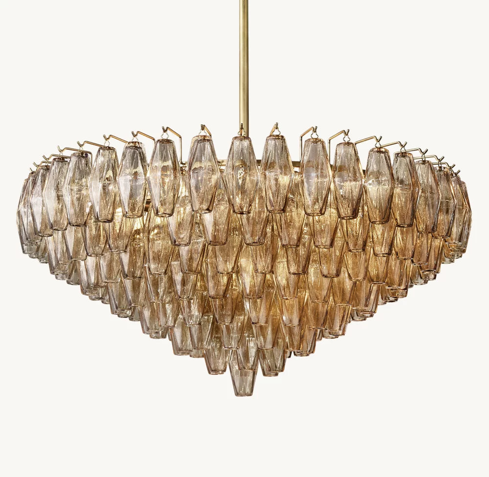 Chiara Smoke Glass Tiered Round Chandelier 37"