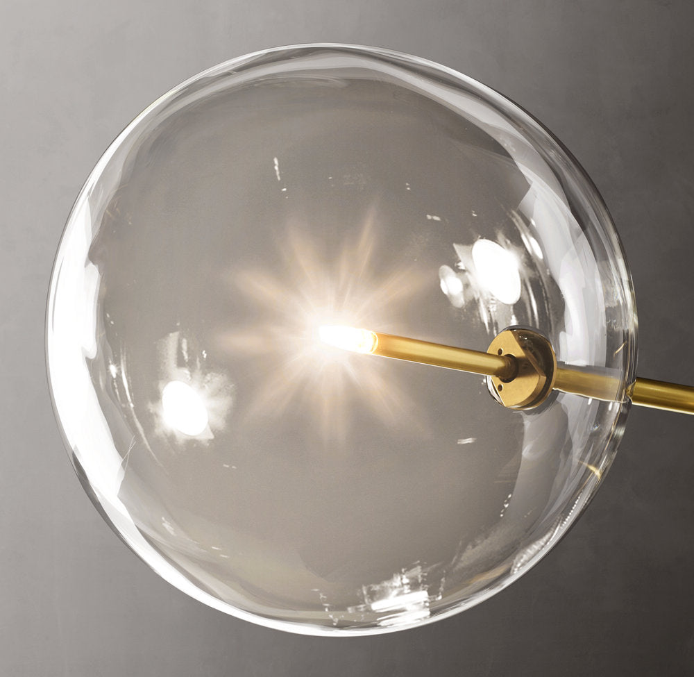 Glass Globe Mobile Six-Arm Chandelier 55"