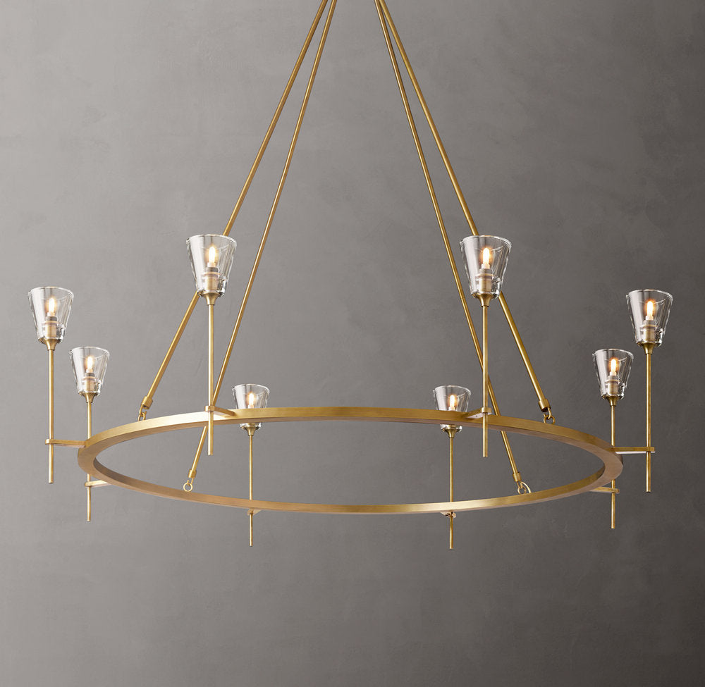 Torche De Verre Round Chandelier 58"