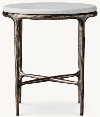 Thaddeus Marble Round Bedside Table