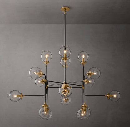 Bistro Globe Clear Glass Chandelier 56"