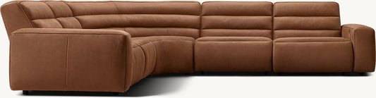 Chelsea Recliner Modular Leather 5-piece Corner Sectional