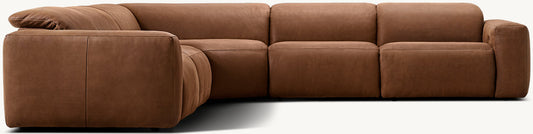 Blake Recliner Modular Leather 5-Piece Corner Sectional