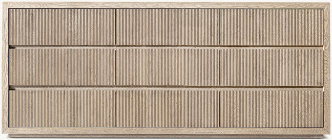 Reclaimed Oak Reeded 9-Drawer Dresser