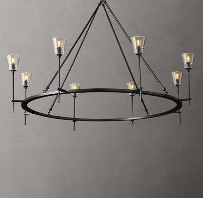 Torche De Verre Round Chandelier 58"