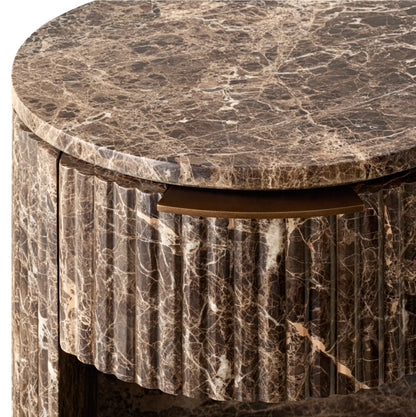 Byron Reeded Stone Open Nightstand