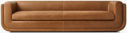 Matteo Leather Bench-Cushion Sofa