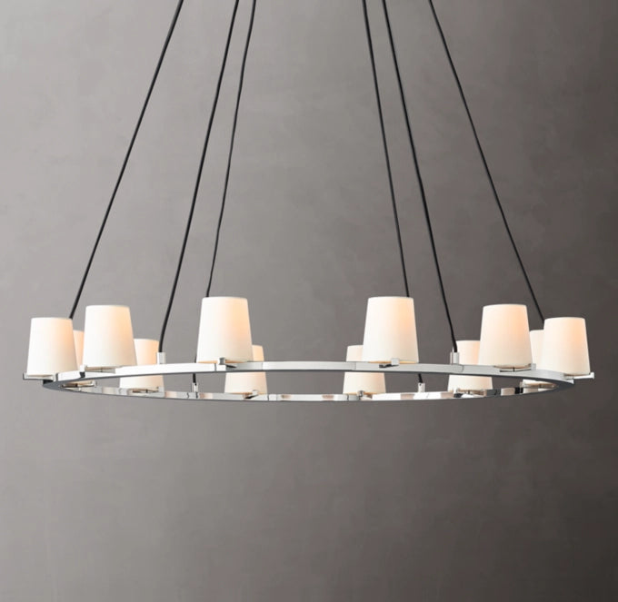 Pauillac Fabric Shade Round Chandelier 48"