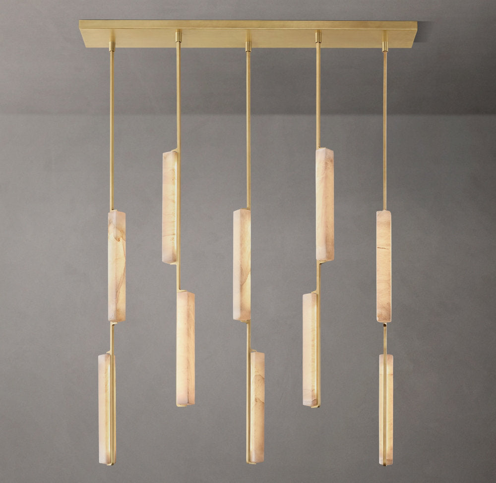 Audubon Alabaster Linear Chandelier 54"