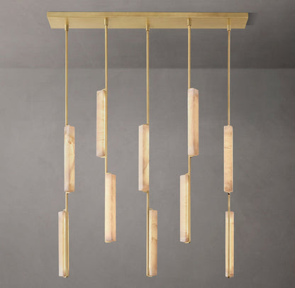 Audubon Alabaster Linear Chandelier 54"