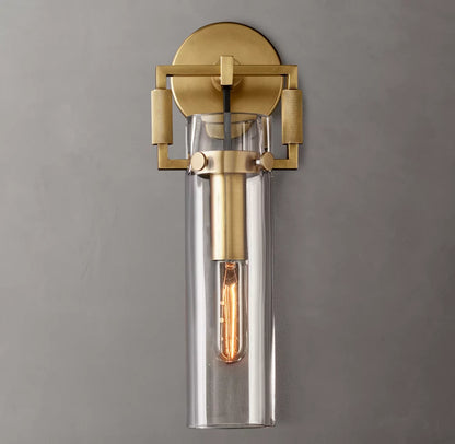 Machinist Glass Cylinder Sconce 12"