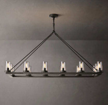 Ondra Linear Clear Glass Chandelier 52"