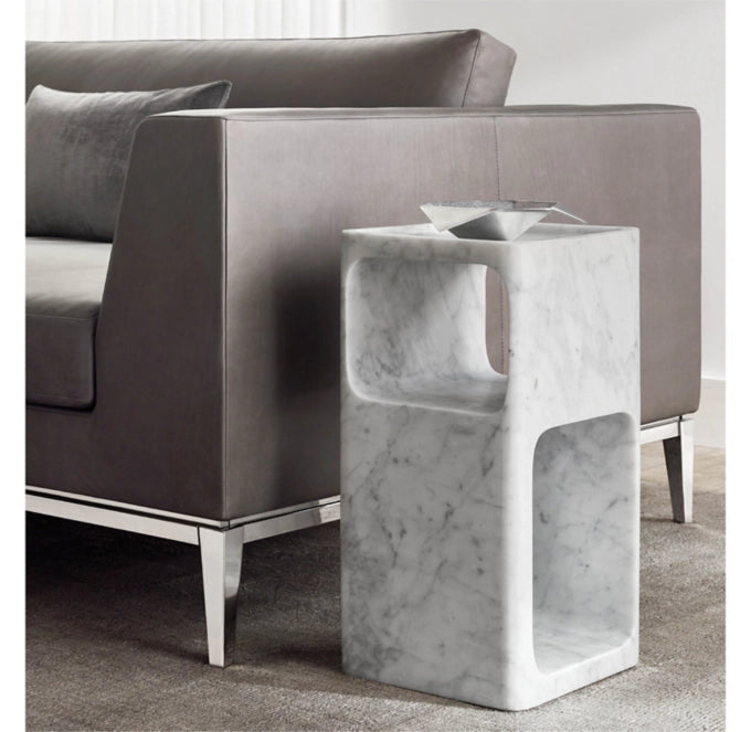 Italia Leather Taper Arm Sofa - Metal Base