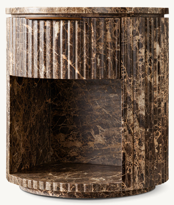 Byron Reeded Stone Open Nightstand