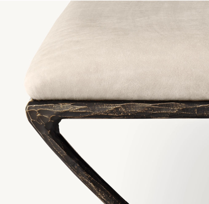 Thaddeus Leather X-Base Bench