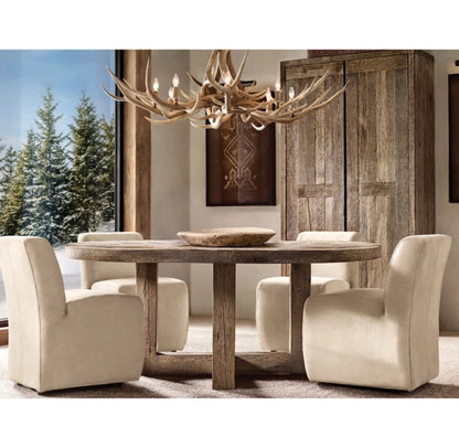 Reclaimed Rustic Oak Round Dining Table
