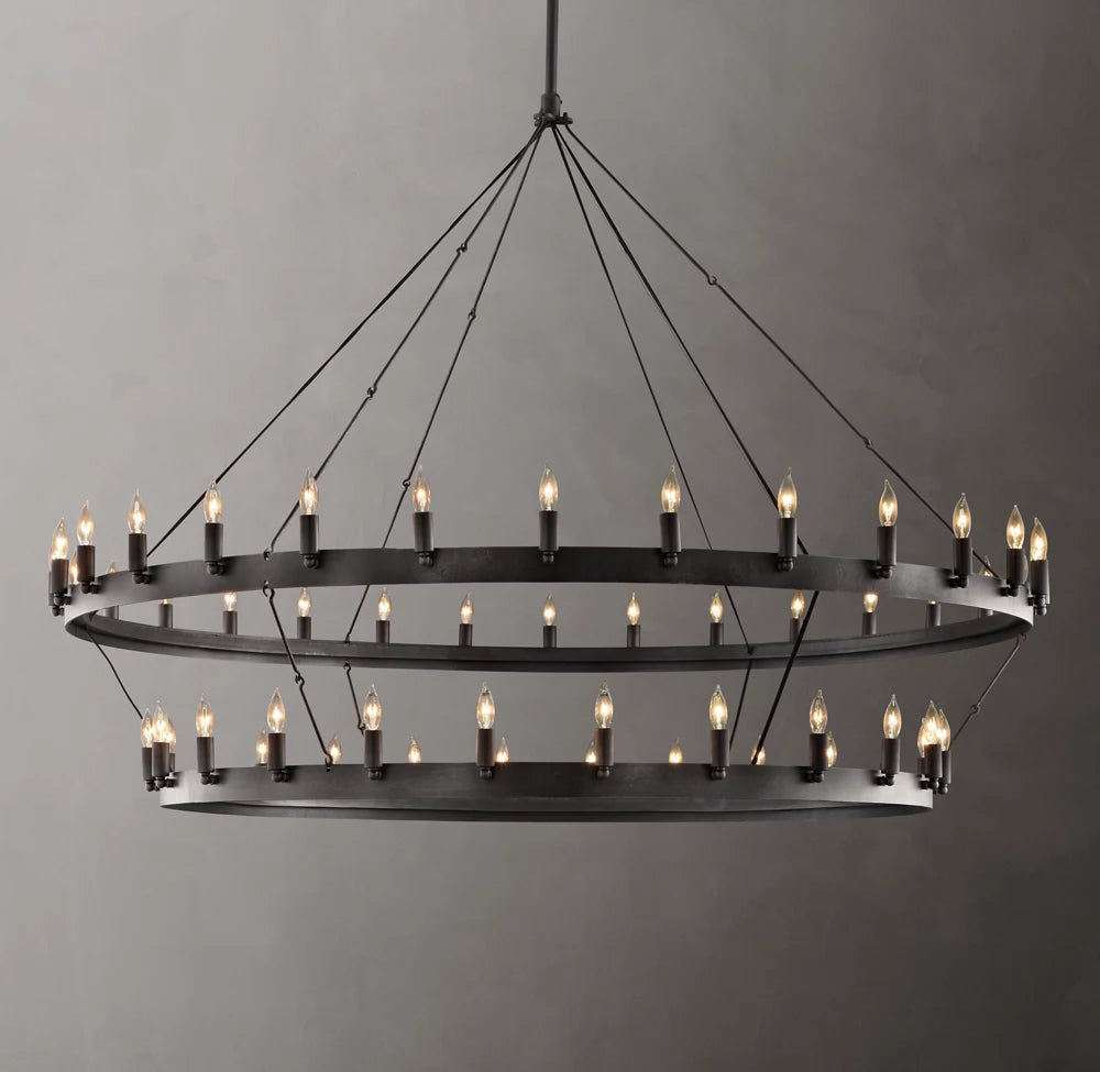 Camino Vintage Candelabra Two-Tier Chandelier 63"