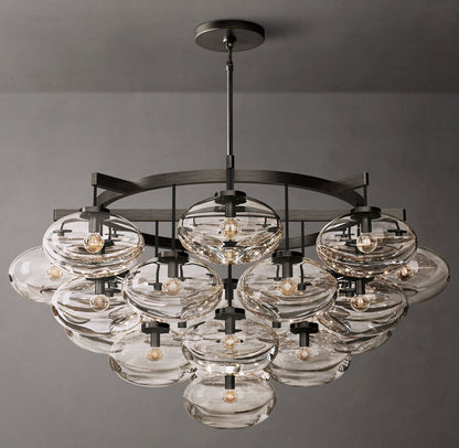 Cabrette Clear Glass Round Chandelier 48"