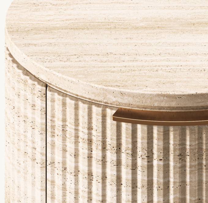 Byron Reeded Stone Open Nightstand
