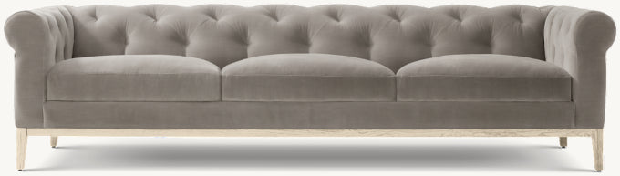 Italia Chesterfield 3-Cushion Sofa - Oak Base