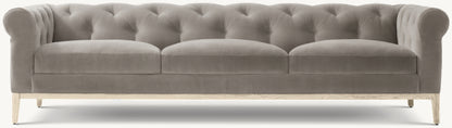 Italia Chesterfield 3-Cushion Sofa - Oak Base