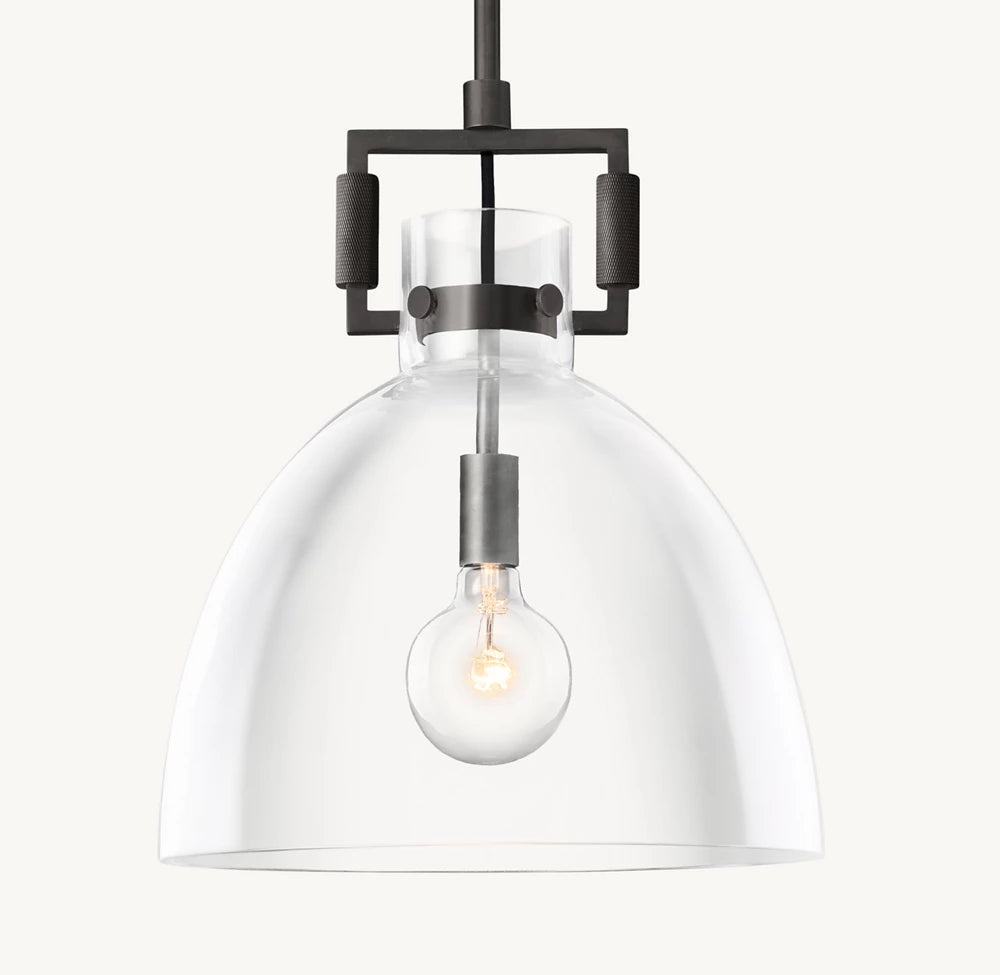 Machinist Glass Cloche Pendant