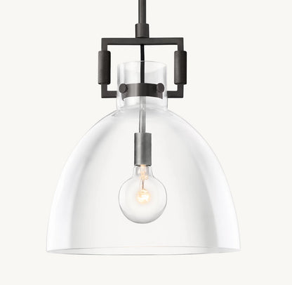 Machinist Glass Cloche Pendant