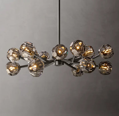 Boule De Cristal Smoke Glass Round Chandelier 36"