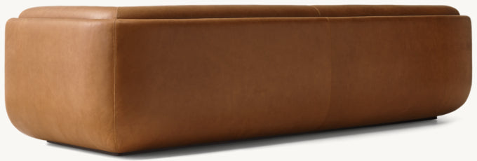 Matteo Leather Bench-Cushion Sofa