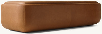 Matteo Leather Bench-Cushion Sofa