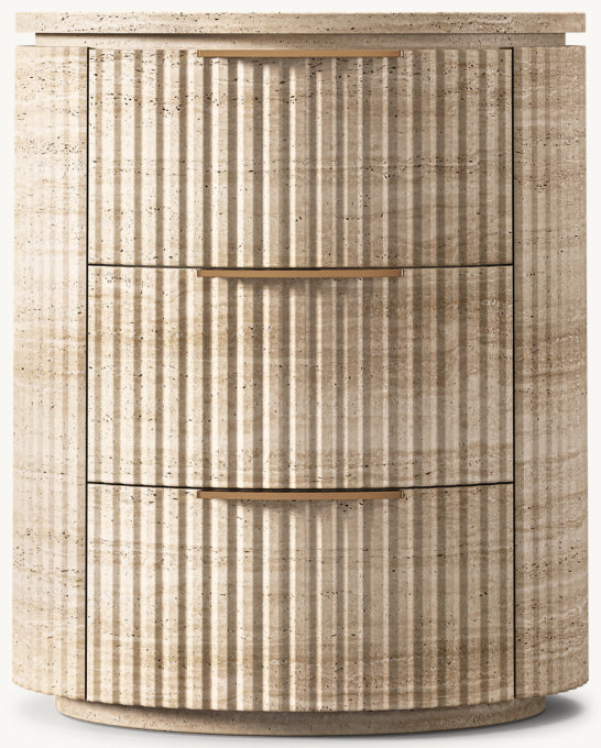 Byron Reeded Stone Closed Nightstand