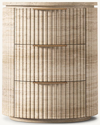 Byron Reeded Stone Closed Nightstand