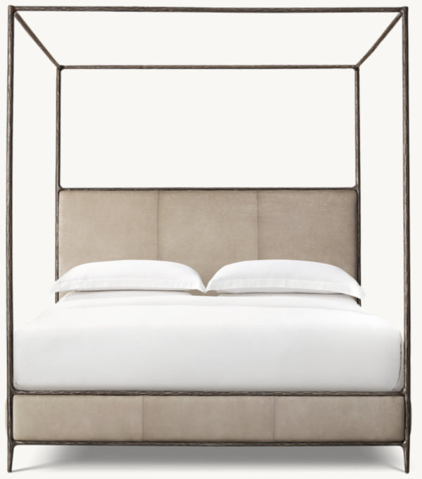 Thaddeus Leather Canopy Bed