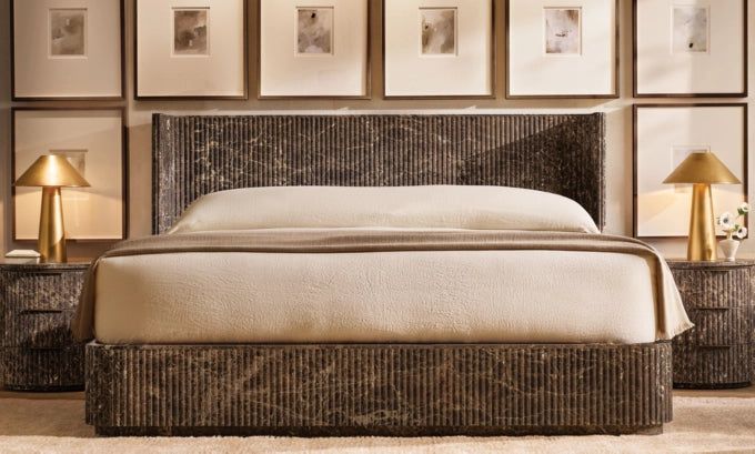 Byron Reeded Stone Closed Nightstand