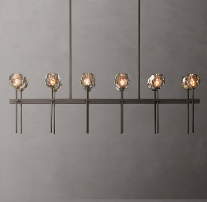 Boule De Cristal Smoke Glass Double Linear Chandelier 60"