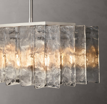 Lattice Clear Glass Rectangular Chandelier 49"