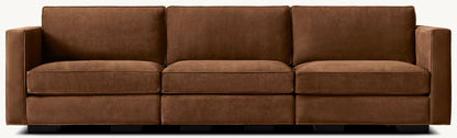Maddox Modular Leather Slim-Arm 3-Piece Sofa