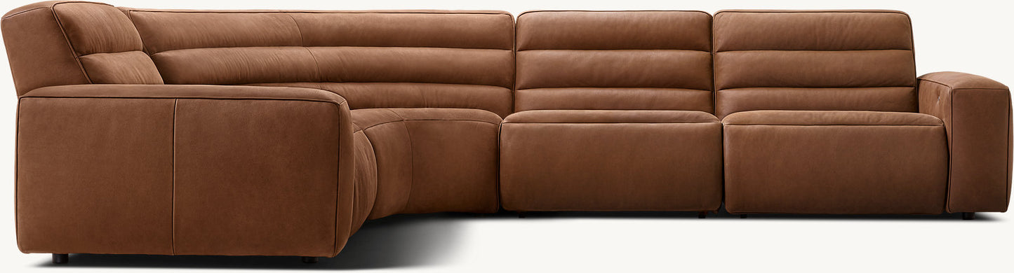 Chelsea Recliner Modular Leather 4-piece L-Sectional