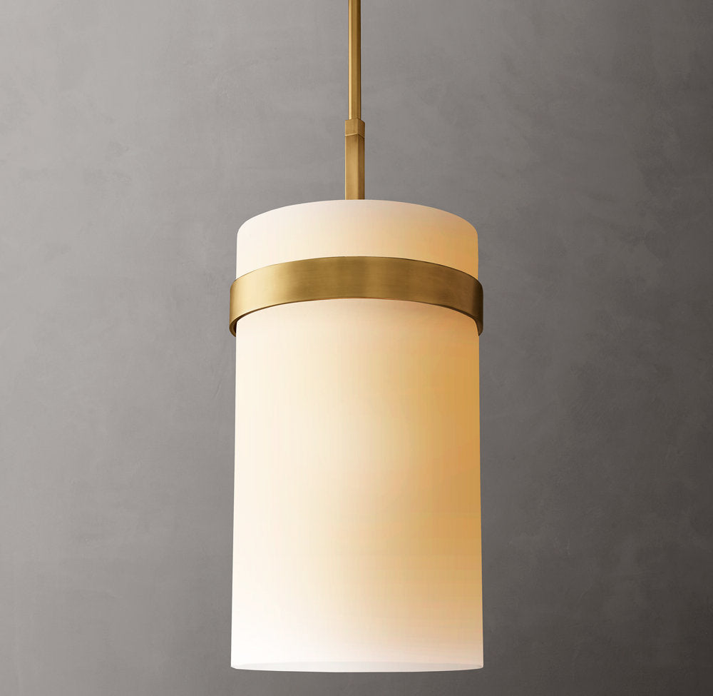 Ravelle Milk Glass Pendant 12"