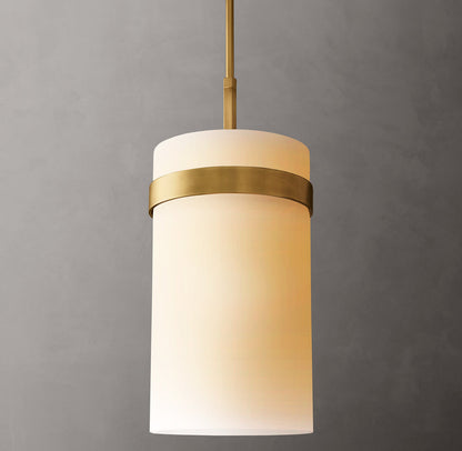 Ravelle Milk Glass Pendant 12"