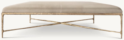 Thaddeus Leather Coffee Ottoman